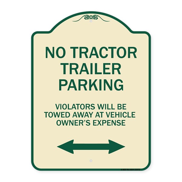 Parking Restriction No Tractor Trailer Parking Violators Will Be Towed Away at Owner, TG-1824-23372